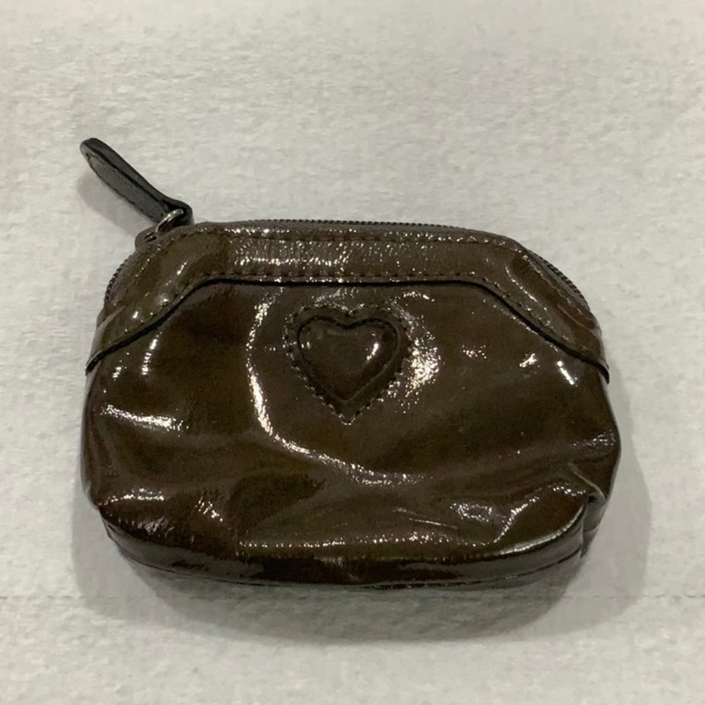 Brighton Brown Patent Leather Heart Coin purse